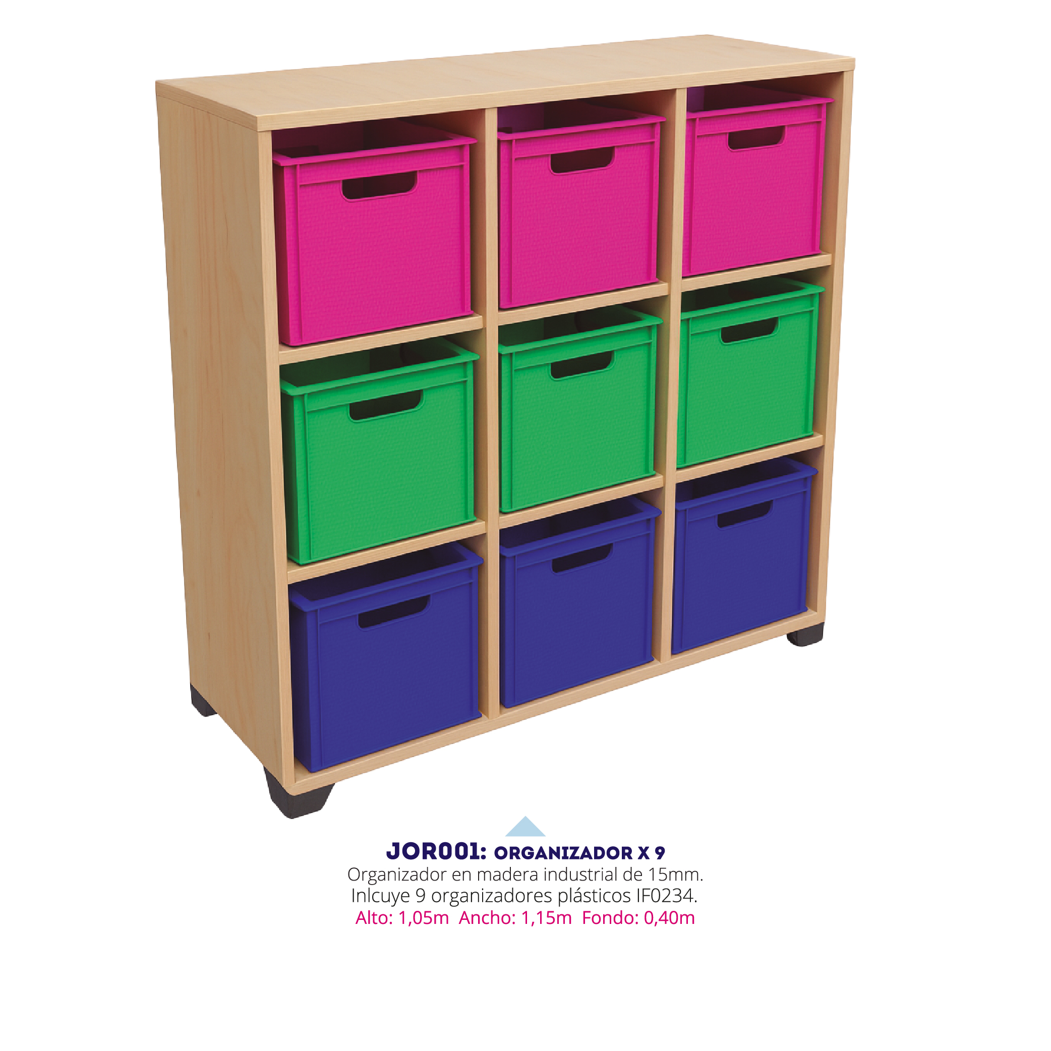 Organizador x 9 (Madera 15 mm) — organizadores para instituciones educativas en Colombia (vista 3)