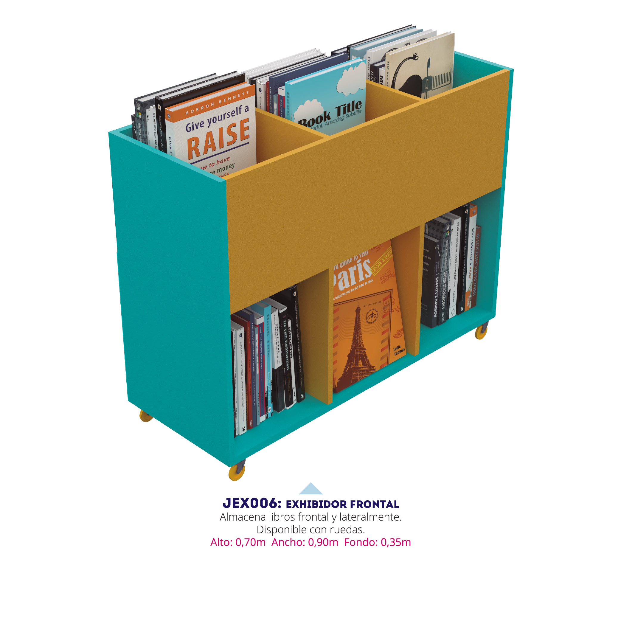 Exhibidor Frontal de Libros — exhibidores para instituciones educativas en Colombia (vista 2)