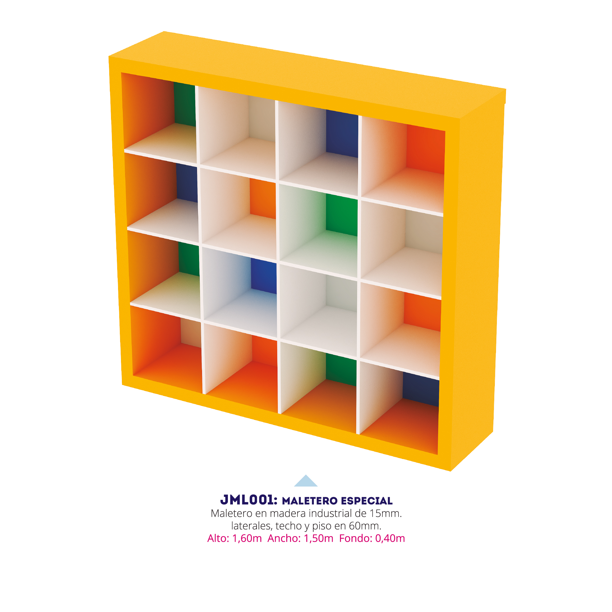 Maletero Especial (Madera industrial) — maleteros, zapateros y lockers para instituciones educativas en Colombia (vista 2)