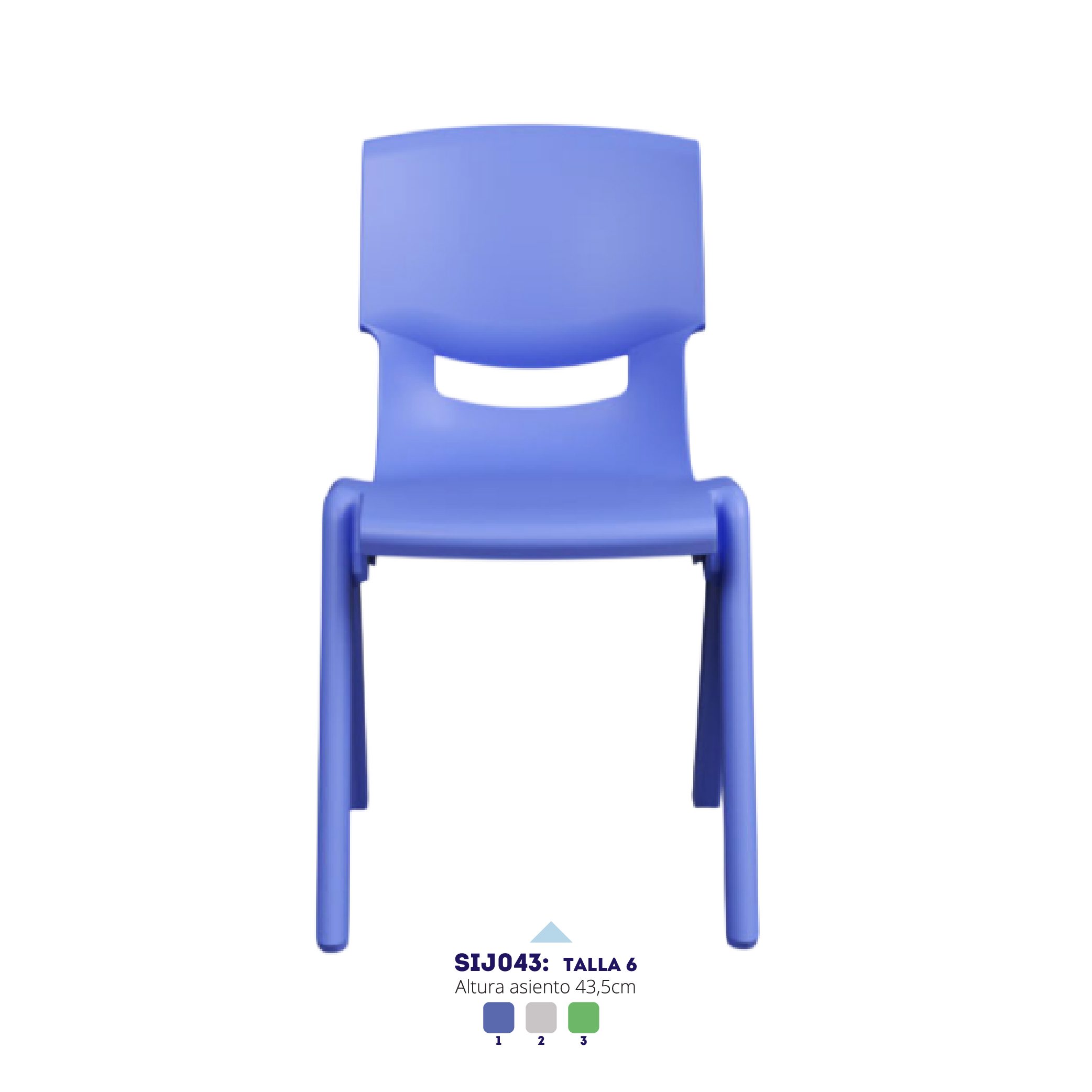 Silla Única Pieza en Polipropileno - Talla 6 — sillas para instituciones educativas en Colombia (vista 3)