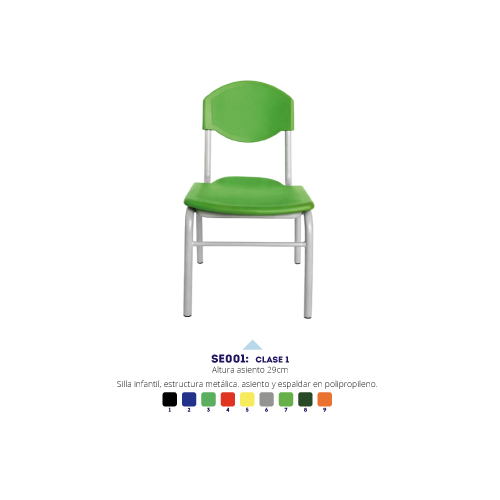 Silla Clase 1 (Estructura metálica) — sillas para instituciones educativas en Colombia (vista 3)