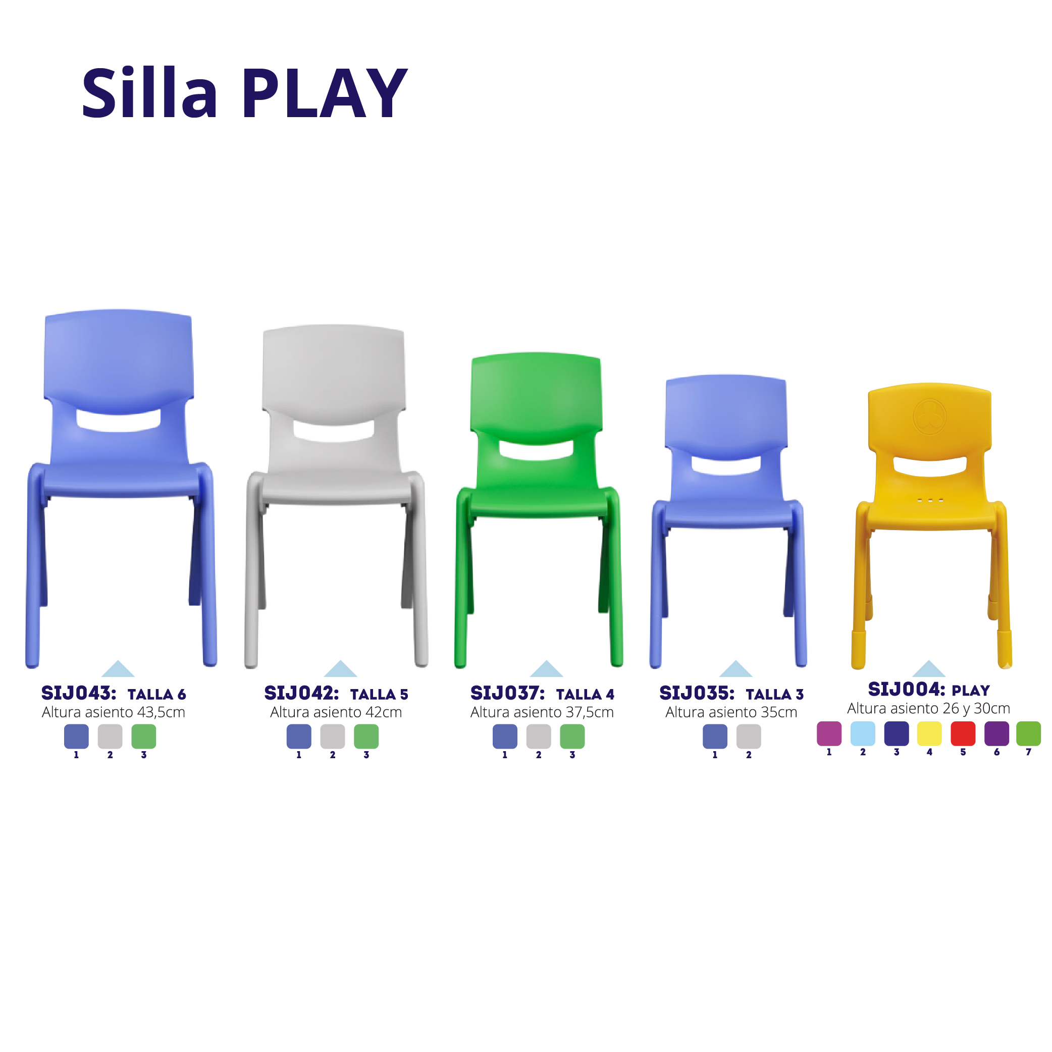 Silla Única Pieza en Polipropileno - Talla 5 — sillas para instituciones educativas en Colombia (vista 2)