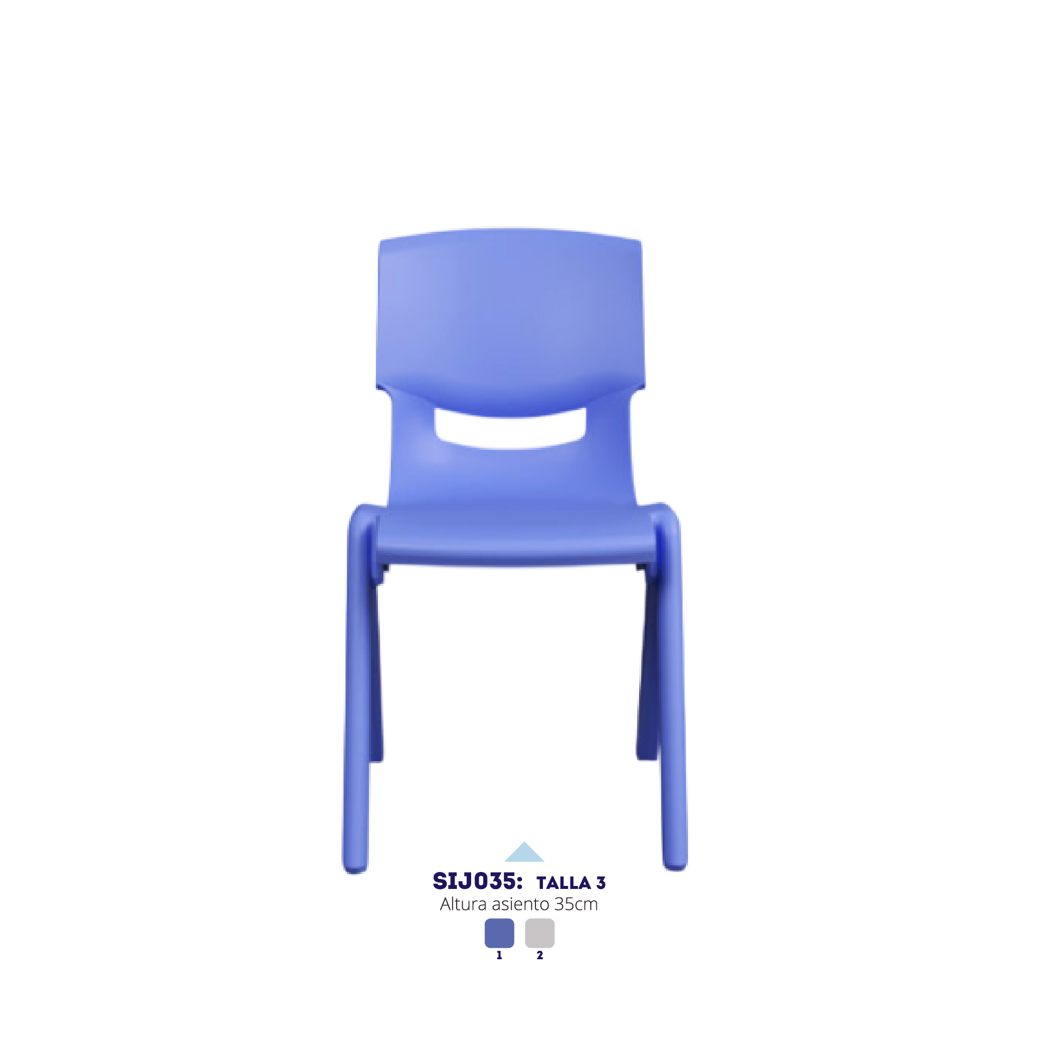 Silla Única Pieza en Polipropileno - Talla 3 — sillas para instituciones educativas en Colombia (vista 3)