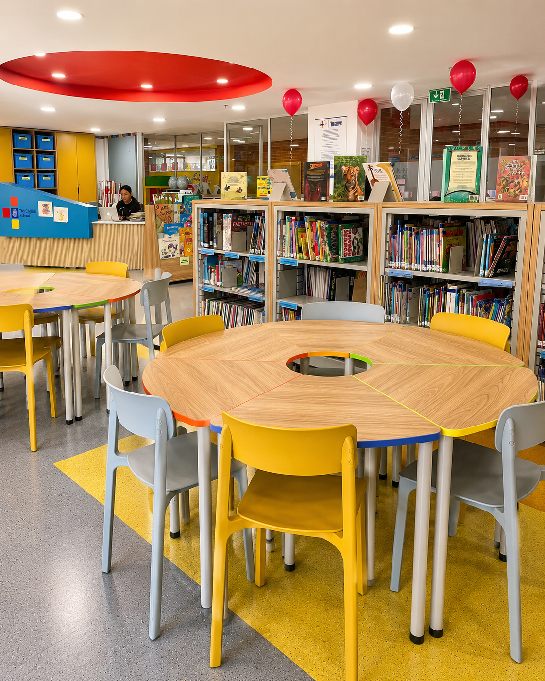 Biblioteca Primaria — proyecto de mobiliario institucional en Bogotá
