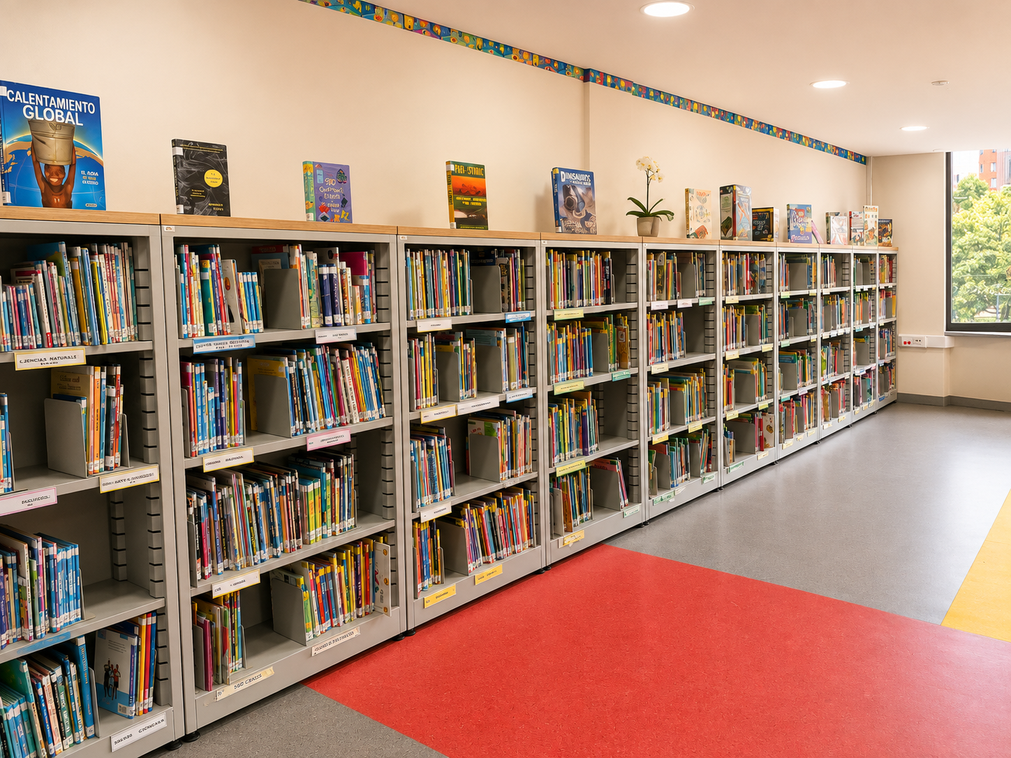 Biblioteca Primaria — proyecto de mobiliario institucional en Bogotá