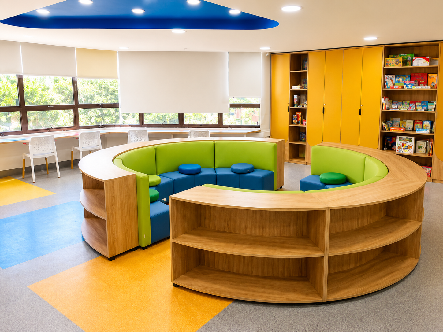 Biblioteca Primaria — proyecto de mobiliario institucional en Bogotá